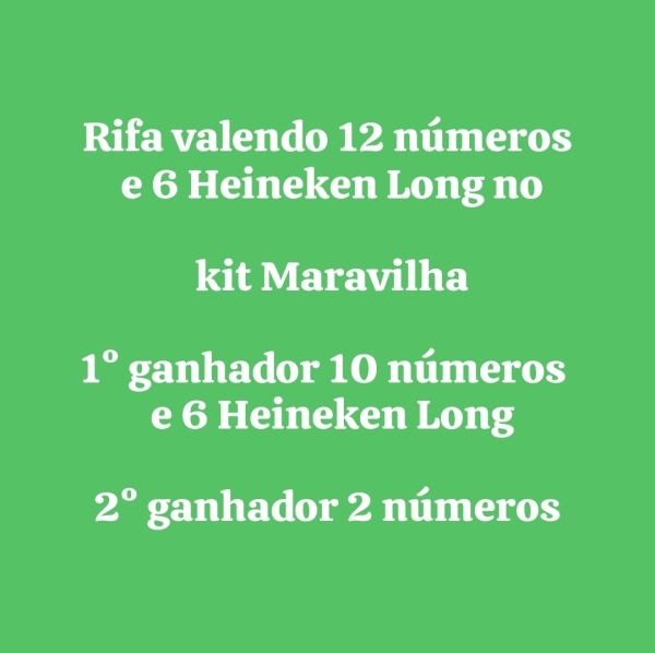 12 números e 6 Heineken Long no kit maravilha 