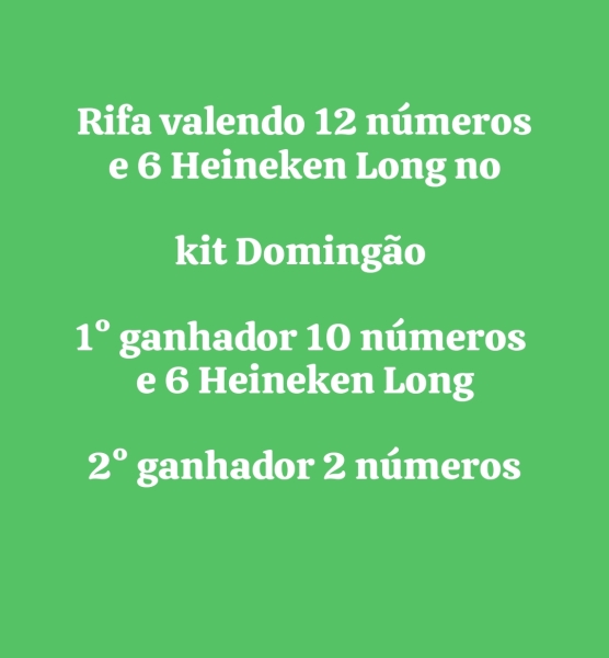 12 números e 6 Heineken Long no kit domingão